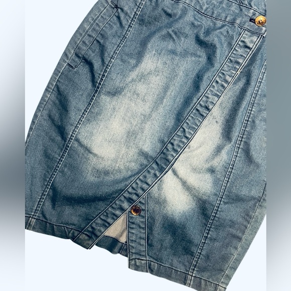 EUC Rama Ape Trendy Western Denim Fitted Dress Size M - Picture 3 of 8